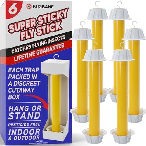 Bugbane Super Sticky Fly Sticks 6-Pack