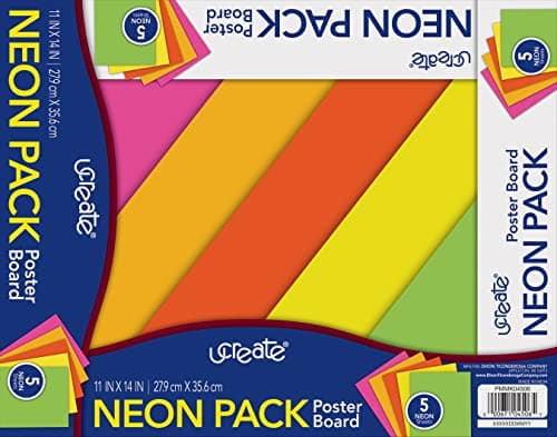 UCreate Neon Pack Poster Board 5 Sheets
