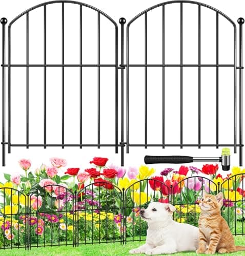 Heyrsun 10P Black Decorative Garden Fence