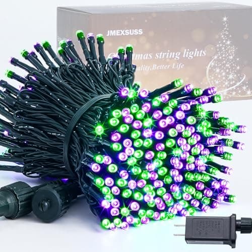 JMEXSUSS 250 LED Purple and Green String Lights