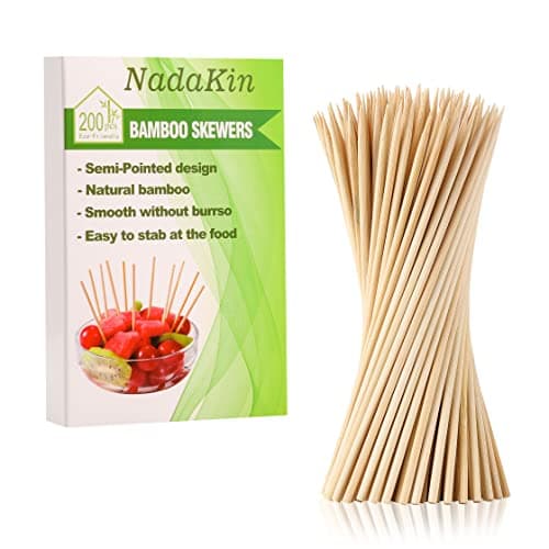 NadaKin 6 Inch Bamboo Skewers 200 PCS