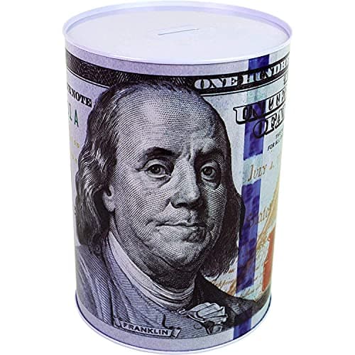Julysgift $100 Bill Tin Coin Bank