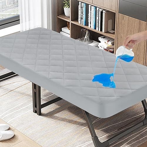 Magik & Kover Gray Waterproof Quilted Cot Pad