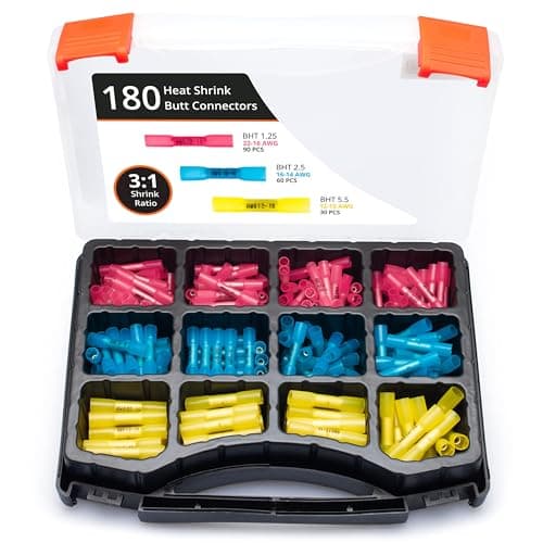 Wirefy 180 PCS Heat Shrink Butt Connectors