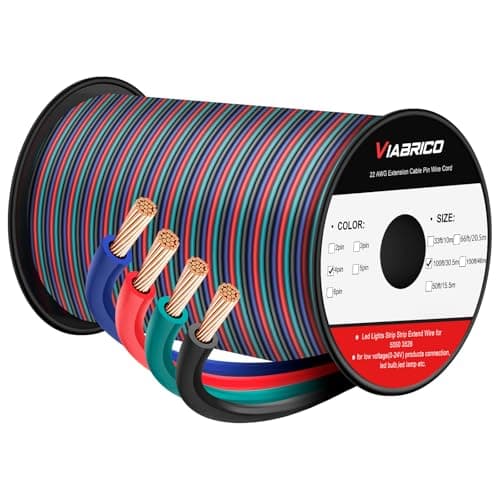 Viabrico 100FT4P RGB Wire Extension Cable