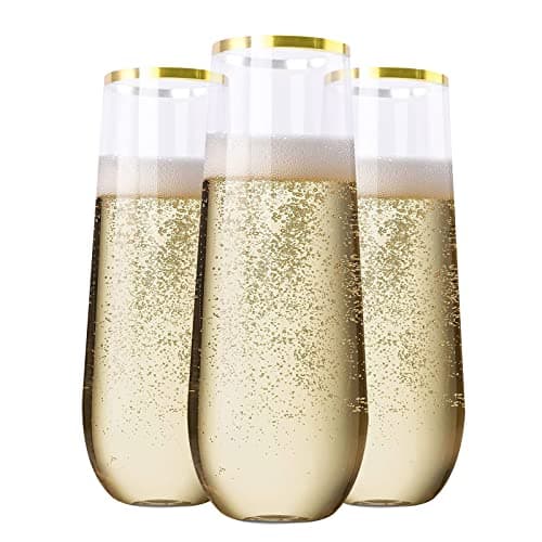 Sut CG01 24-Piece Gold Rim Champagne Flutes