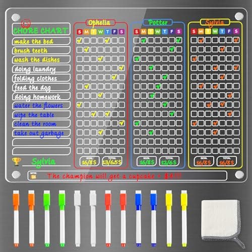 PigPotParty GS-X Family Chore Dry Erase Board