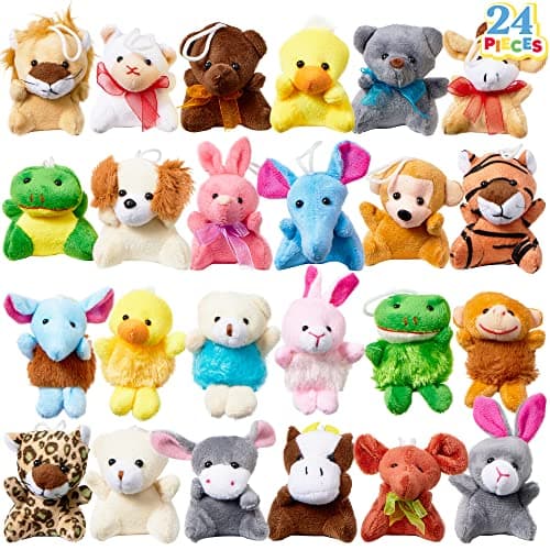 JOYIN 24 Pack Mini Animal Plush Assortment