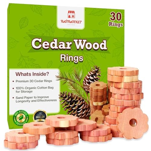 Raimarket 30 Cedar Wood Flower Rings