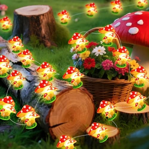 Aogist 50LED Mushroom Fairy Lights - 2-Pack