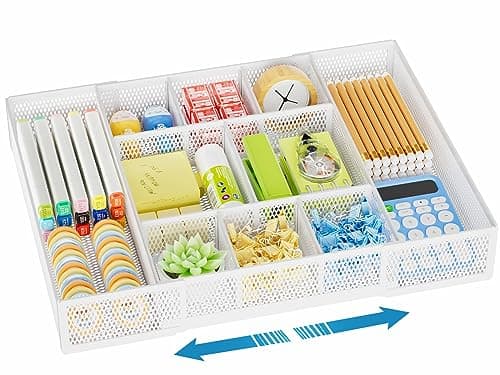 Marbrasse Expandable Mesh Drawer Organizer Tray