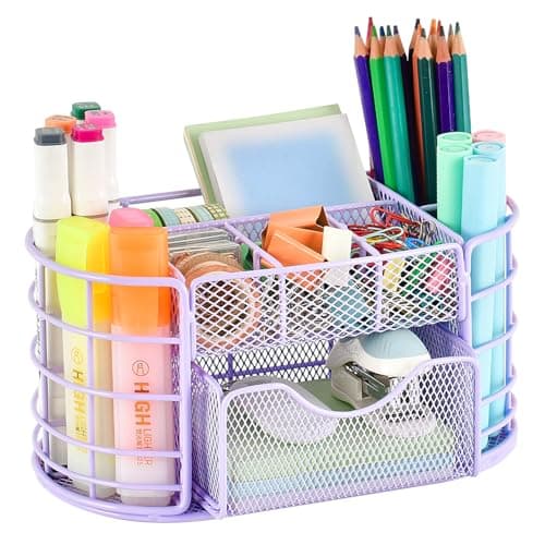 Spacrea Purple Mesh Desk Organizer 8-Compartment