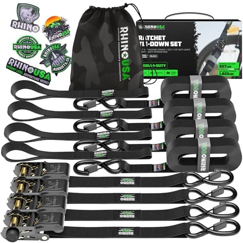 Rhino USA Ratchet Straps Tie Downs (4-Pack)