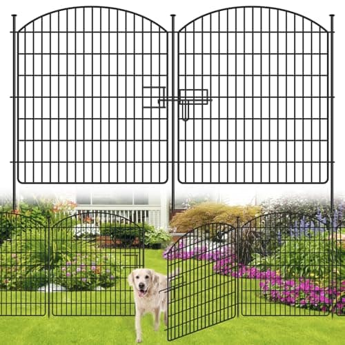 Scbigm TDWL16 Black Decorative Garden Fence with Gate