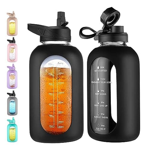 CIVAGO 64 oz Glass Motivational Water Bottle