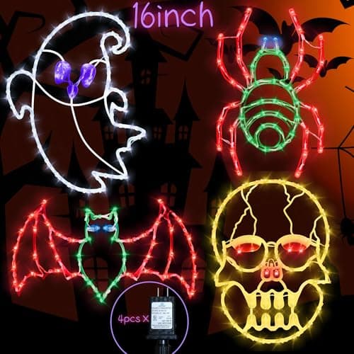 TRWYMZ 4-Pack Halloween Window Lights