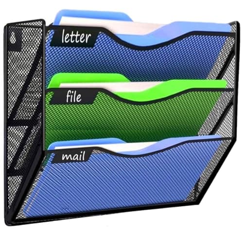 Kuntine.B 3 Tier Black Wall File Organizer
