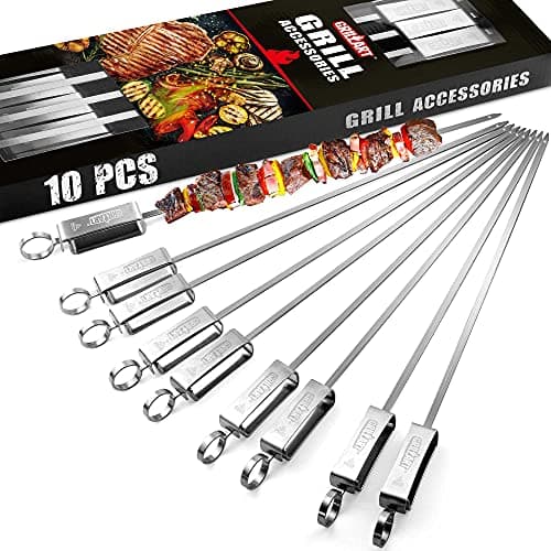 Grillart 17-Inch Slider Kabob Skewers 10-Piece