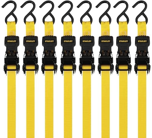 Stanley S1000 Ratchet Tie Down Straps 8-Pack