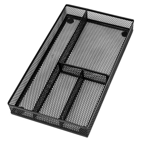 Shenee Black Metal Mesh Drawer Organizer