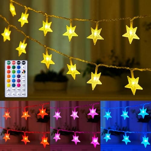 Minetom 17ft Color Changing Star String Lights