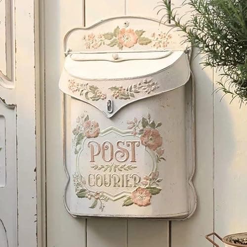 Big Fortune Vintage Floral Wall-Mount Mailbox