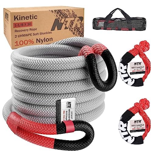 NTR Kinetic Recovery Tow Rope with Shackles