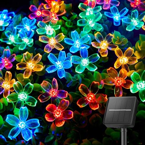 Brightown 60 LED Flower Solar String Lights Multicolor