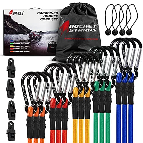 Rocket Straps RS-BC24 Carabiner Bungee Cord Set