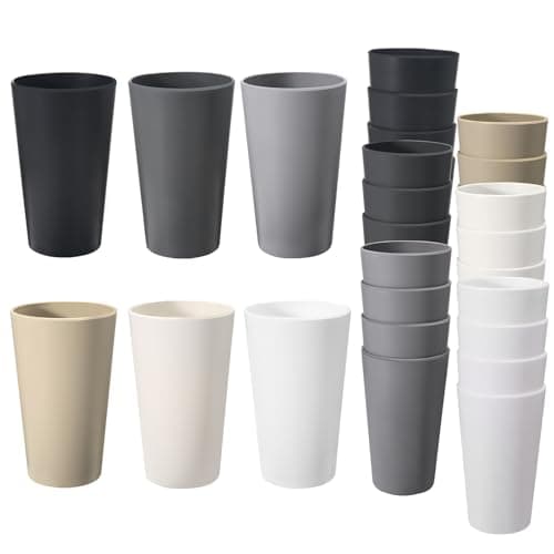 Heycome 24-Piece Unbreakable Tumblers Set, 6 Colors