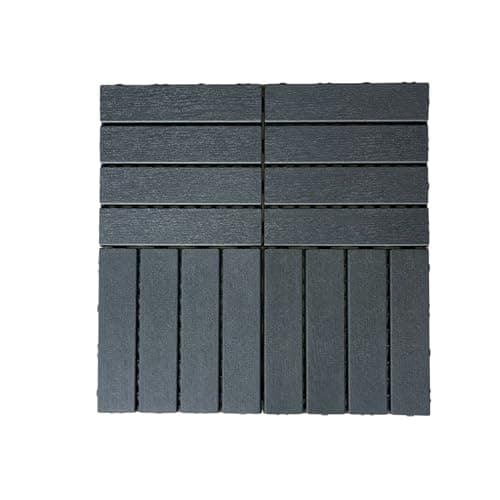 Xinghanzhenxuan 44-Pack Dark Grey Stripe Deck Tiles