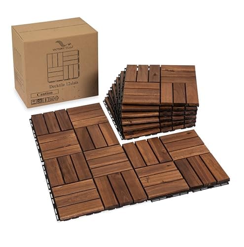 Victory Relax Acacia Wood 9-Piece Deck Tiles