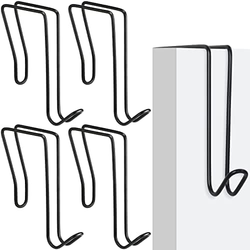 Oudain 4 Pack Black Metal Cubicle Hooks