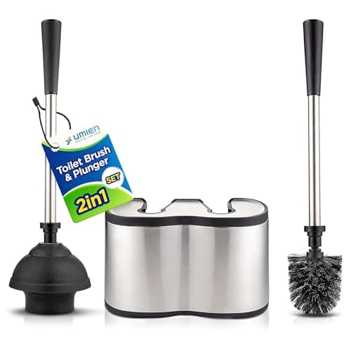 Umien 1 Pack Toilet Brush and Plunger Set