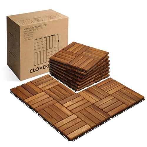 Cloverholm 16S Walnut Interlocking Wood Deck Tiles