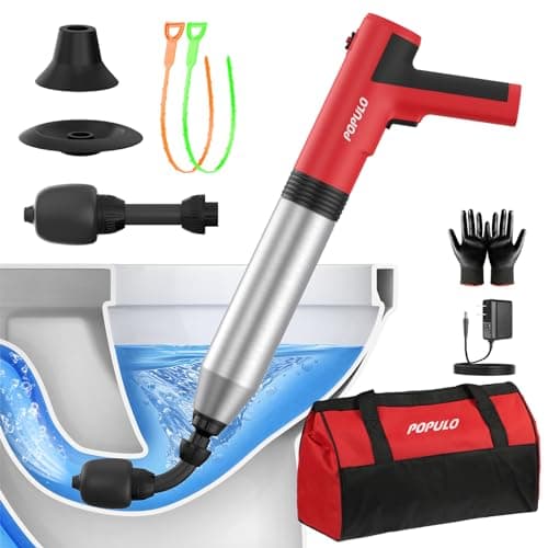 Populo Swift Electric Toilet Plunger Set