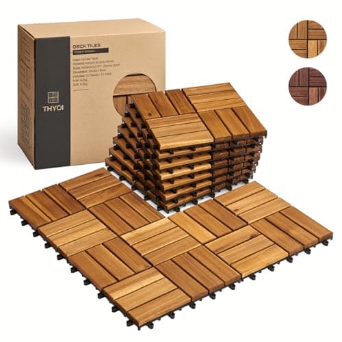 THYOI Deck Tiles Golden Teak Round Joint