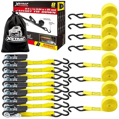 XSTRAP XS16044 Ratchet Tie Down Straps 8PK