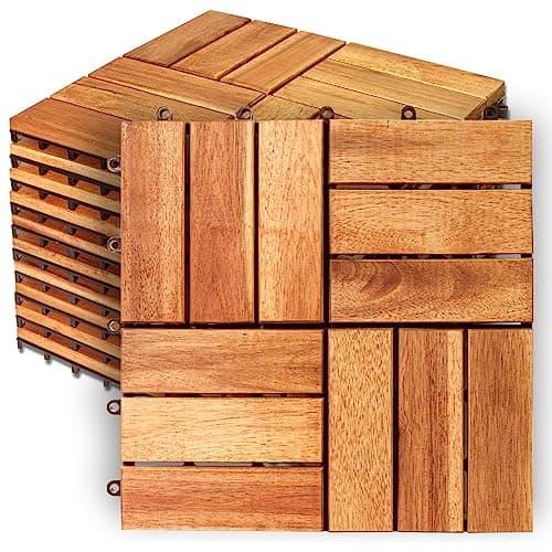 VN84Wood Acacia Deck Tiles 12 - 10 Pack