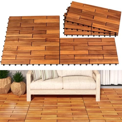 VN84Wood 6 Acacia Wood Interlocking Deck Tiles