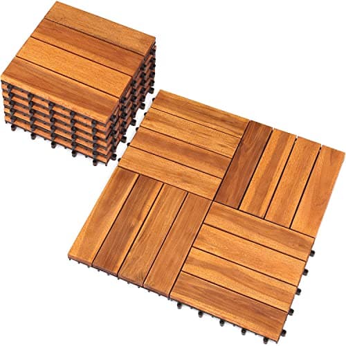 House84VN 12 Acacia Wood Interlocking Deck Tiles