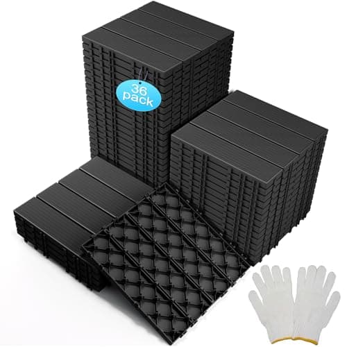 Laapee 36-Pack Charcoal Gray Interlocking Deck Tiles