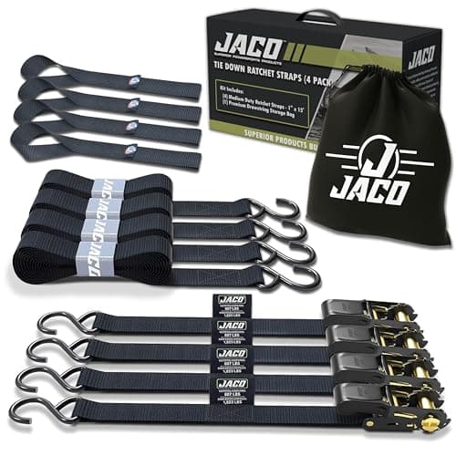 JACO Ratchet Tie Down Straps 4 Pack