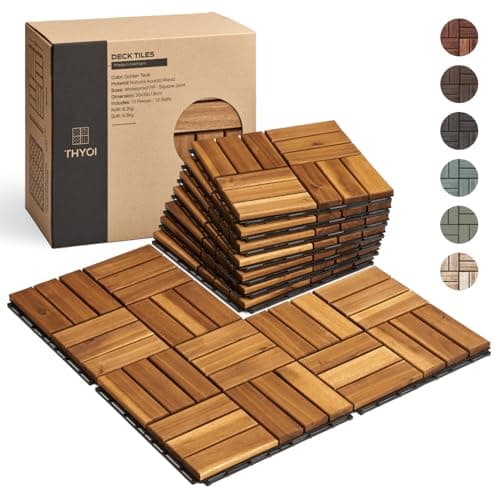 THYOI Golden Teak 10 Pcs Deck Tiles