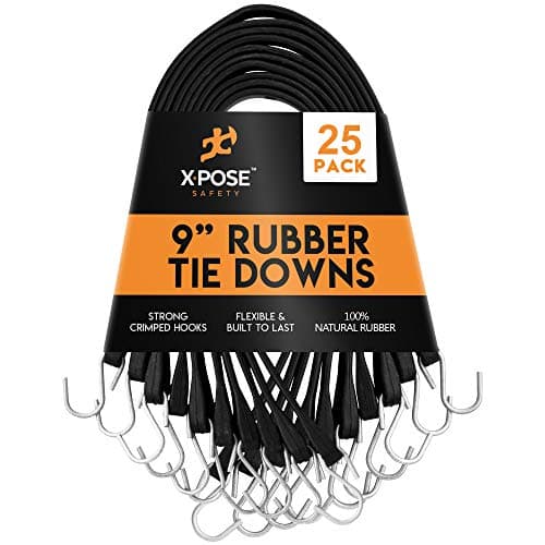Xpose Safety TS-9 Rubber Bungee Cords 25-Pack