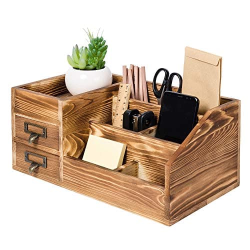 Liry Products Rustic Wooden Desktop Organizer